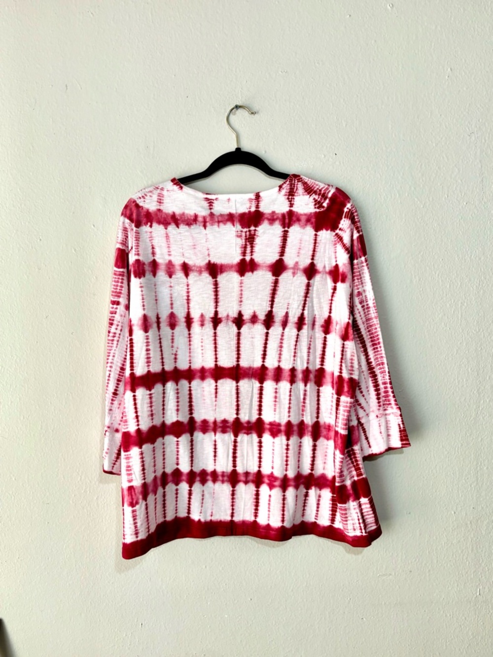 NWT Chico's Knit Tie Dye Artsy Top Womens XL Wine Boho Retro Festival Holiday - Picture 3 of 5